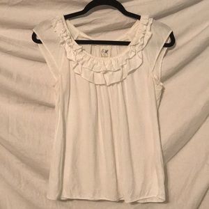 White Ruffle Blouse